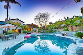 Resort style back yard heated pool and spa